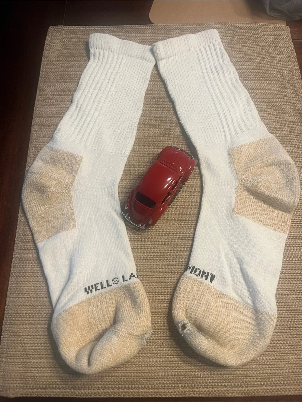 Wells Lamont White Athletic Crew Socks not  stretched out but has big toe holes